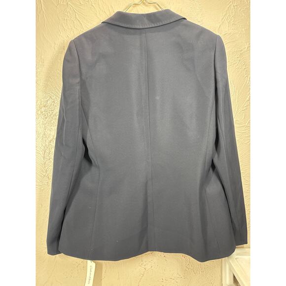 Calvin Klein Womens Navy Three Button Blazer Preppy Corporate Office Size 14 NWT - Picture 2 of 6